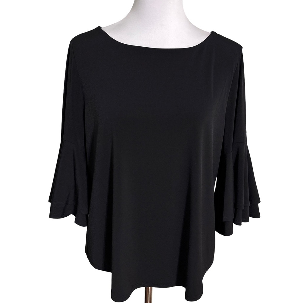 Grace Elements Black Bell Sleeve Blouse